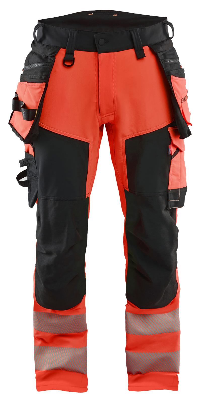 Blaklader High Vis Werkbroeken 11221648 4-weg stretch HiVis fluo rood-zwart(5599)