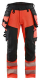 Blaklader High Vis Werkbroeken 11221648 4-weg stretch HiVis fluo rood-zwart(5599)