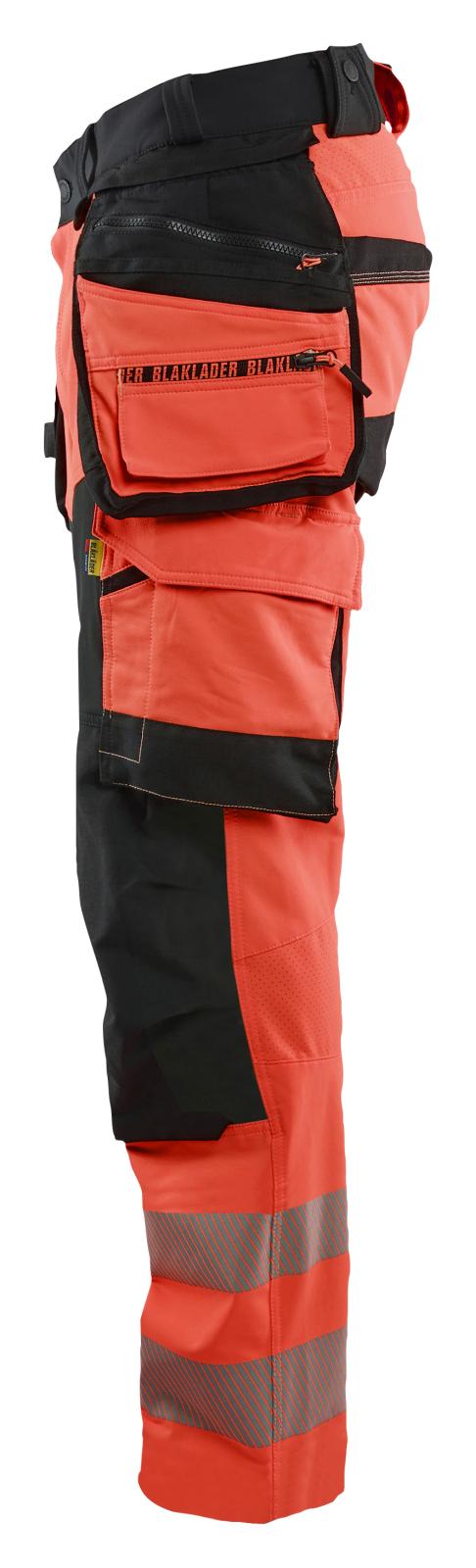 Blaklader High Vis Werkbroeken 11221648 4-weg stretch HiVis fluo rood-zwart(5599)