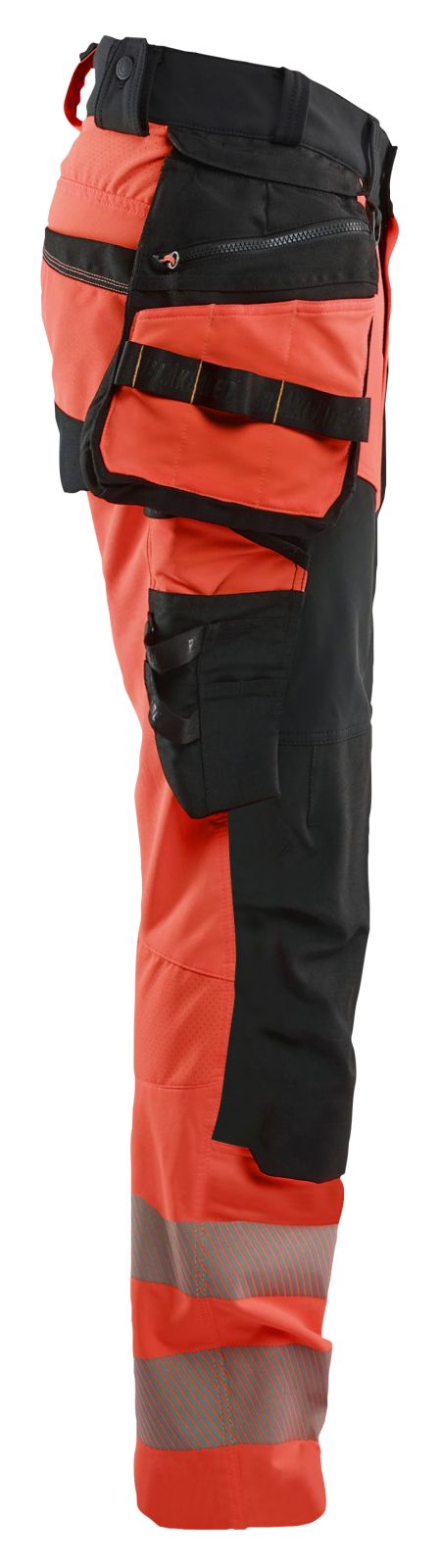 Blaklader High vis 4-weg stretch Werkbroeken 11221648 HiVis fluo rood-zwart(5599)