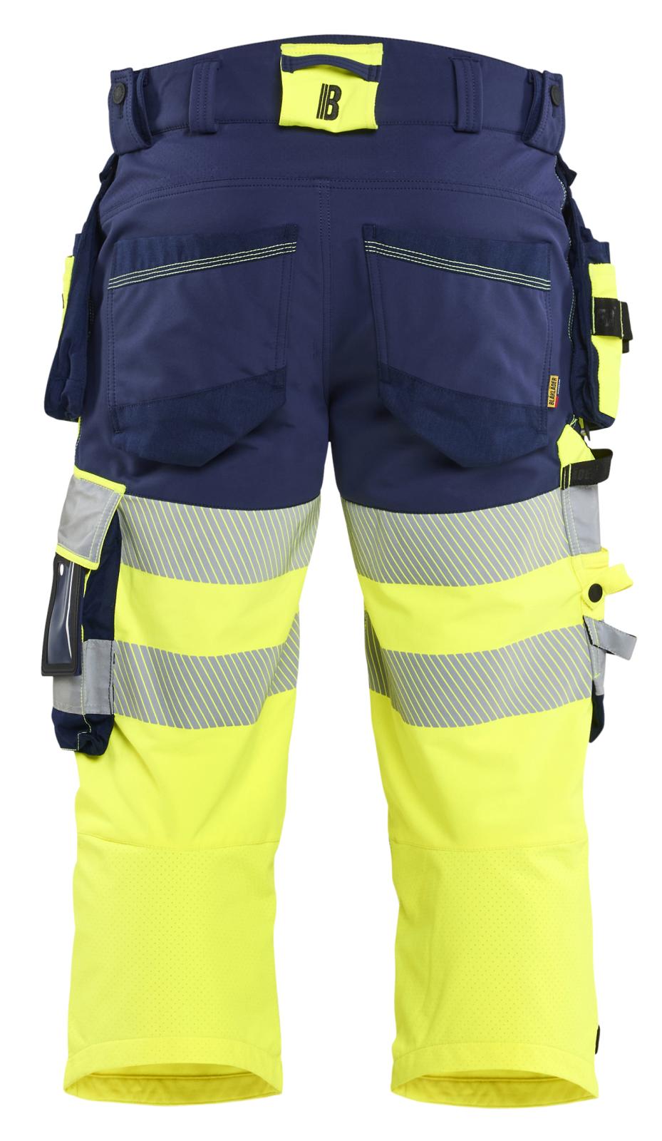 Blaklader High Vis Piraatbroeken 11231648 4-weg stretch High Vis gereedschapzakken fluo geel-marineblauw(3389)