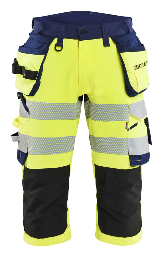 Blaklader High Vis Piraatbroeken 11231648 4-weg stretch High Vis gereedschapzakken fluo geel-marineblauw(3389)