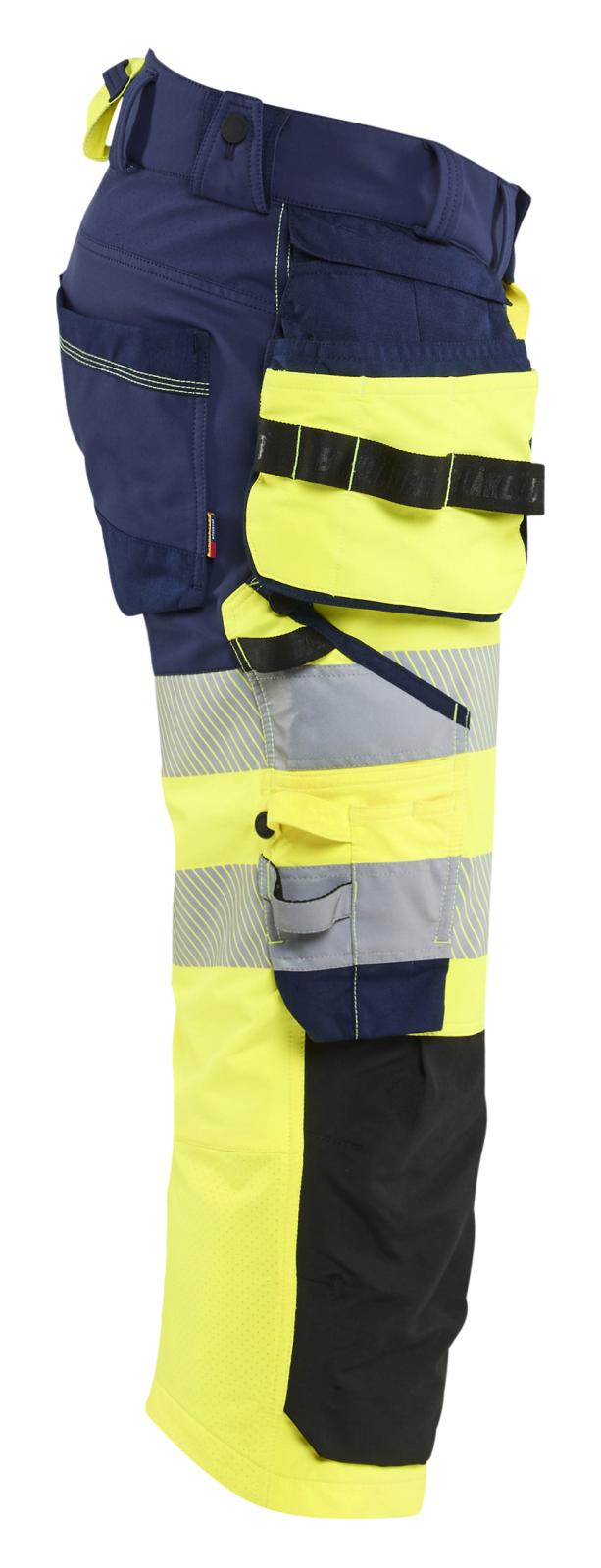 Blaklader High Vis Piraatbroeken 11231648 4-weg stretch High Vis gereedschapzakken fluo geel-marineblauw(3389)