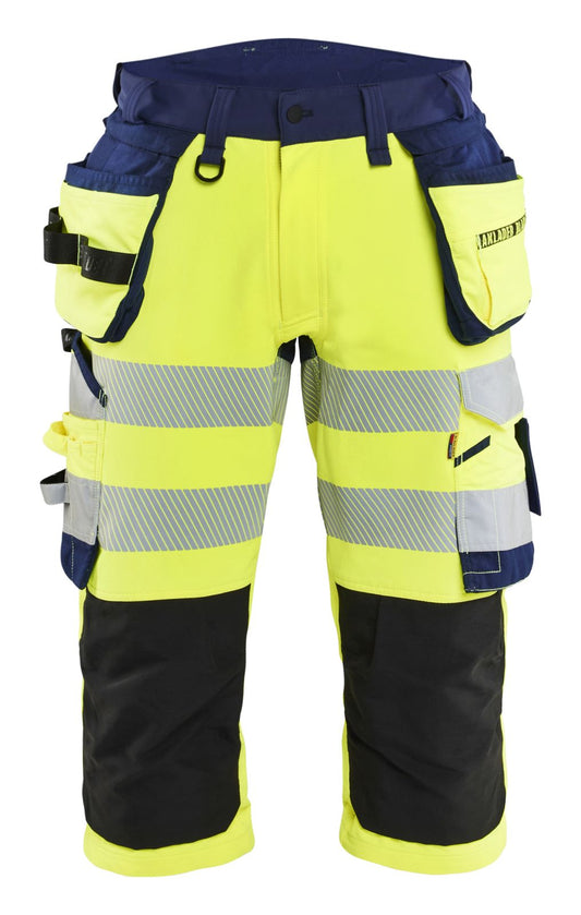 Blaklader High vis Piraatbroeken 11231648 4-weg stretch High Vis gereedschapzakken fluo geel-marineblauw(3389)