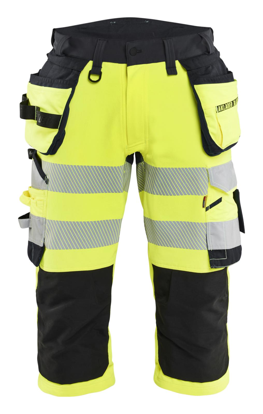 Blaklader High Vis Piraatbroeken 11231648 4-weg stretch High Vis gereedschapzakken fluo geel-zwart(3399)