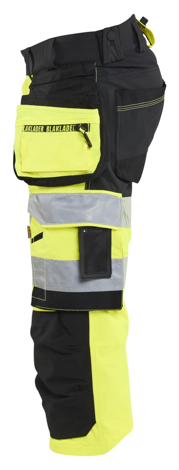 Blaklader High Vis Piraatbroeken 11231648 4-weg stretch High Vis gereedschapzakken fluo geel-zwart(3399)