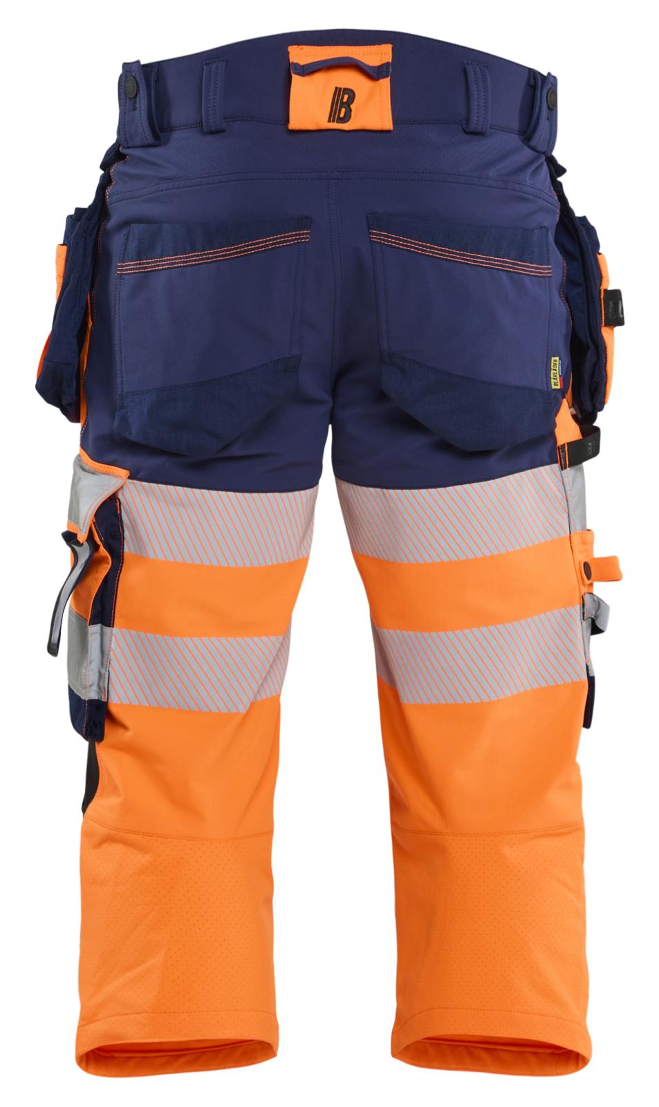 Blaklader High Vis Piraatbroeken 11231648 4-weg stretch High Vis gereedschapzakken fluo oranje-marineblauw(5389)