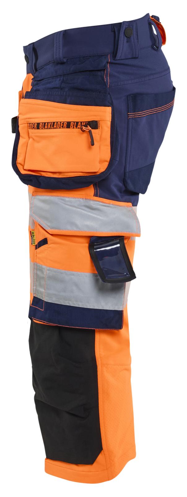 Blaklader High Vis Piraatbroeken 11231648 4-weg stretch High Vis gereedschapzakken fluo oranje-marineblauw(5389)