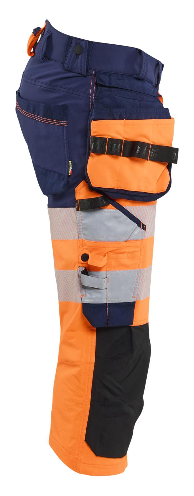 Blaklader High Vis Piraatbroeken 11231648 4-weg stretch High Vis gereedschapzakken fluo oranje-marineblauw(5389)