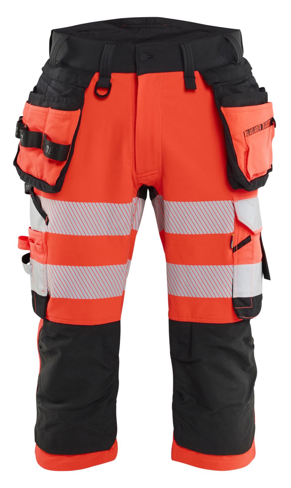 Blaklader High Vis Piraatbroeken 11231648 4-weg stretch High Vis gereedschapzakken fluo rood-zwart(5599)