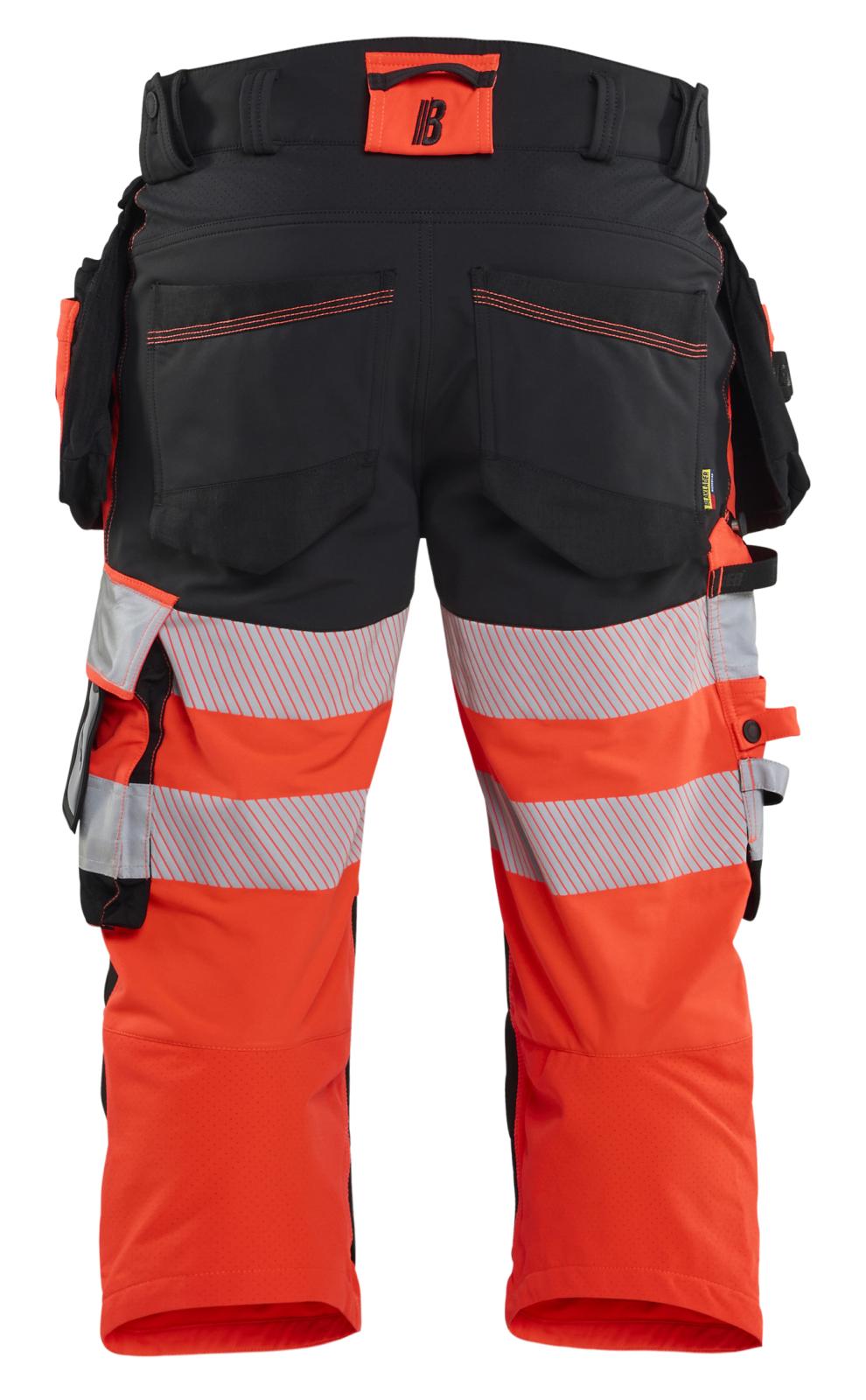 Blaklader High Vis Piraatbroeken 11231648 4-weg stretch High Vis gereedschapzakken fluo rood-zwart(5599)