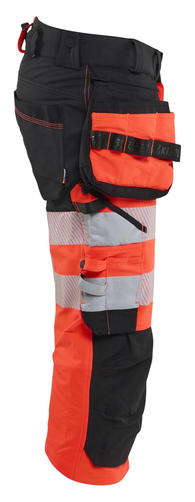 Blaklader High Vis Piraatbroeken 11231648 4-weg stretch High Vis gereedschapzakken fluo rood-zwart(5599)