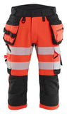 Blaklader High Vis Piraatbroeken 11231648 4-weg stretch High Vis gereedschapzakken fluo rood-zwart(5599)