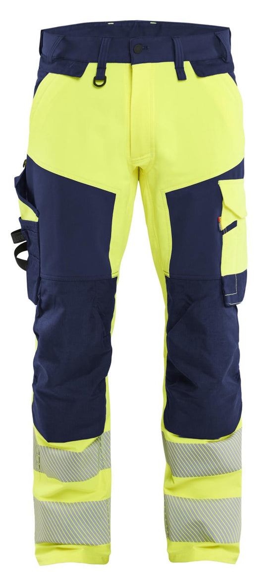 Blaklader High Vis Werkbroeken 11241648 4-weg stretch HiVis fluo geel-marineblauw(3389)