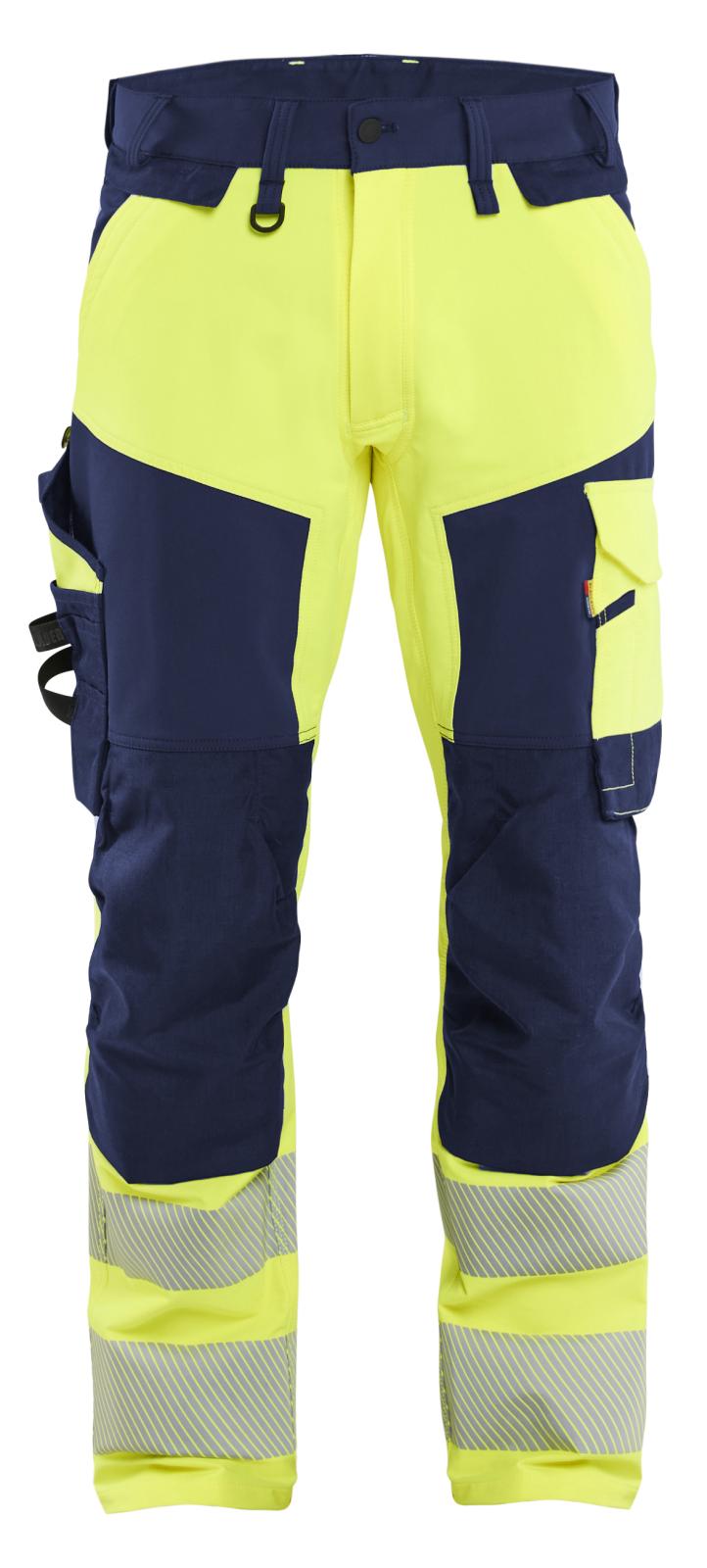 Blaklader High Vis Werkbroeken 11241648 4-weg stretch HiVis fluo geel-marineblauw(3389)