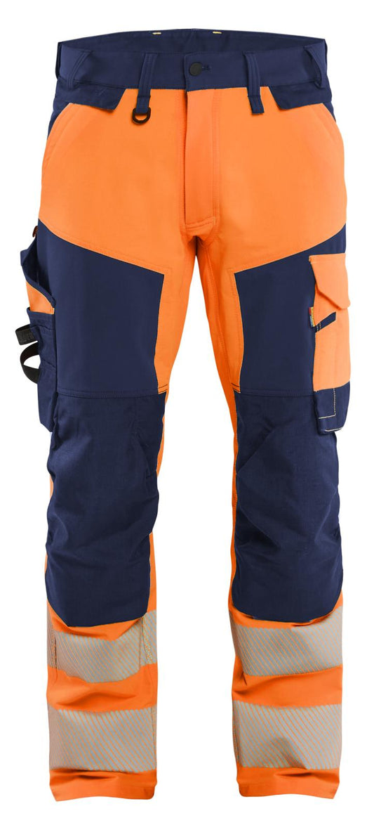 Blaklader High Vis Werkbroeken 11241648 4-weg stretch HiVis fluo oranje-marineblauw(5389)