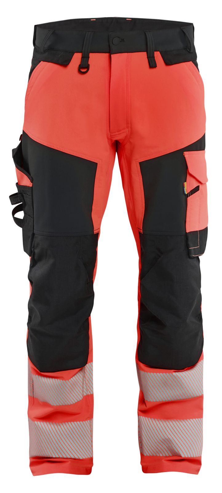Blaklader High vis Werkbroeken 11241648 4-weg stretch HiVis fluo rood-zwart(5599)