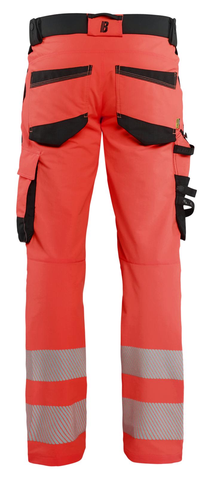 Blaklader High Vis Werkbroeken 11241648 4-weg stretch HiVis fluo rood-zwart(5599)