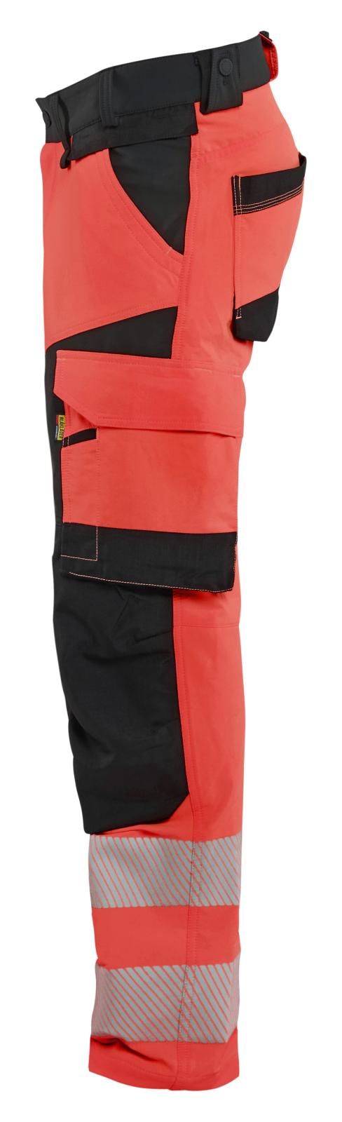 Blaklader High Vis Werkbroeken 11241648 4-weg stretch HiVis fluo rood-zwart(5599)
