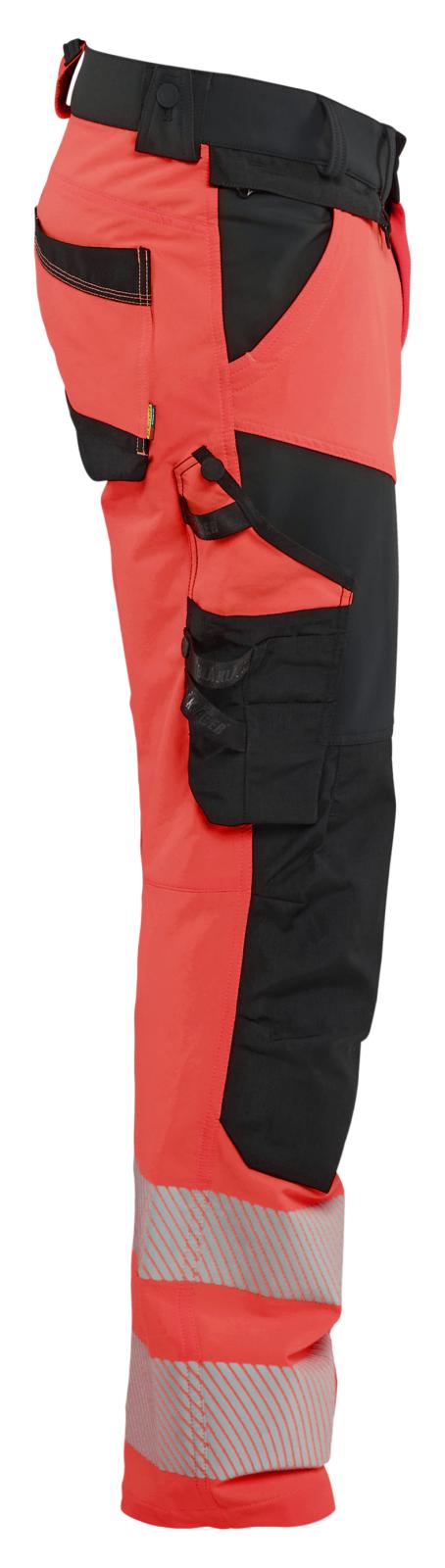 Blaklader High Vis Werkbroeken 11241648 4-weg stretch HiVis fluo rood-zwart(5599)
