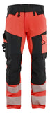 Blaklader High Vis Werkbroeken 11241648 4-weg stretch HiVis fluo rood-zwart(5599)