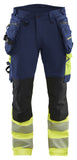 Blaklader High vis 4-weg stretch Werkbroeken 11251648 HiVis marineblauw-fluo geel(8933)