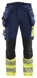 Blaklader High vis Werkbroeken 11251648 4-weg stretch HiVis marineblauw-fluo geel(8933)