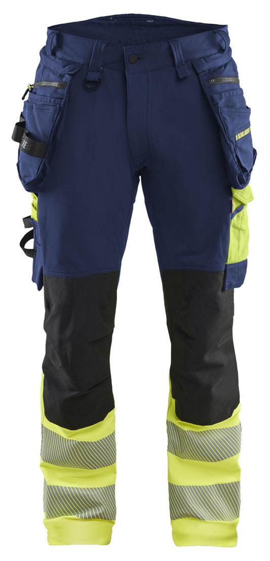 Blaklader High Vis Werkbroeken 11251648 4-weg stretch HiVis marineblauw-fluo geel(8933)