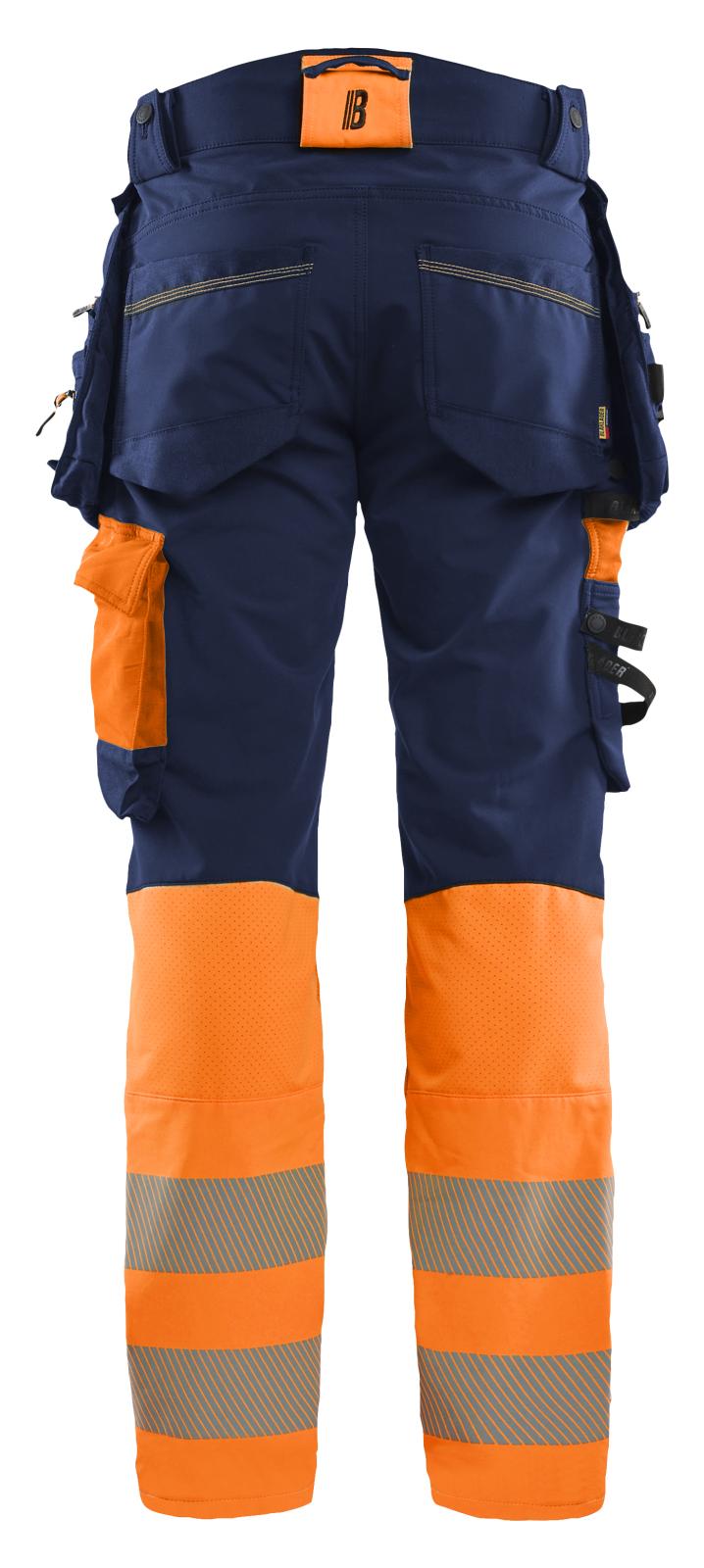 Blaklader High Vis Werkbroeken 11251648 4-weg stretch HiVis marineblauw-oranje(8953)