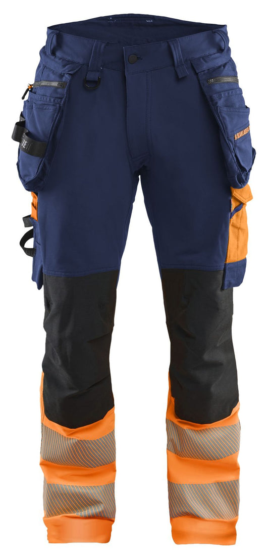 Blaklader High vis 4-weg stretch Werkbroeken 11251648 HiVis marineblauw-oranje(8953)