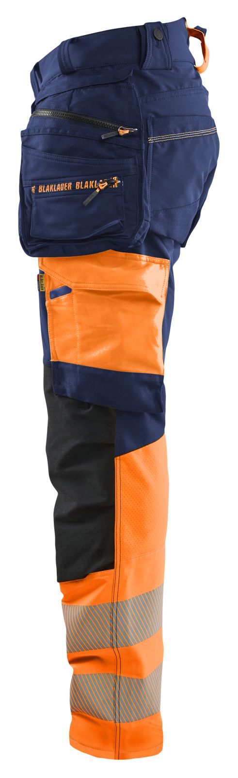 Blaklader High vis 4-weg stretch Werkbroeken 11251648 HiVis marineblauw-oranje(8953)