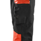Blaklader High vis Werkbroeken 11251648 4-weg stretch HiVis zwart-fluo rood(9955)