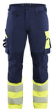 Blaklader High Vis Werkbroeken 11261648 4-weg stretch HiVis marineblauw-fluo geel(8933)