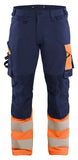 Blaklader High vis Werkbroeken 11261648 4-weg stretch HiVis marineblauw-oranje(8953)