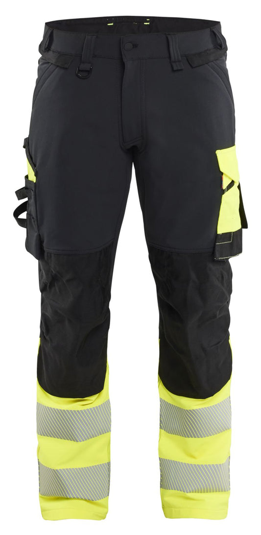 Blaklader High vis Werkbroeken 11261648 4-weg stretch HiVis zwart-fluo geel(9933)