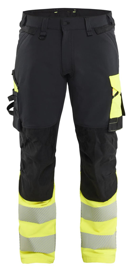 Blaklader High Vis Werkbroeken 11261648 4-weg stretch HiVis zwart-fluo geel(9933)