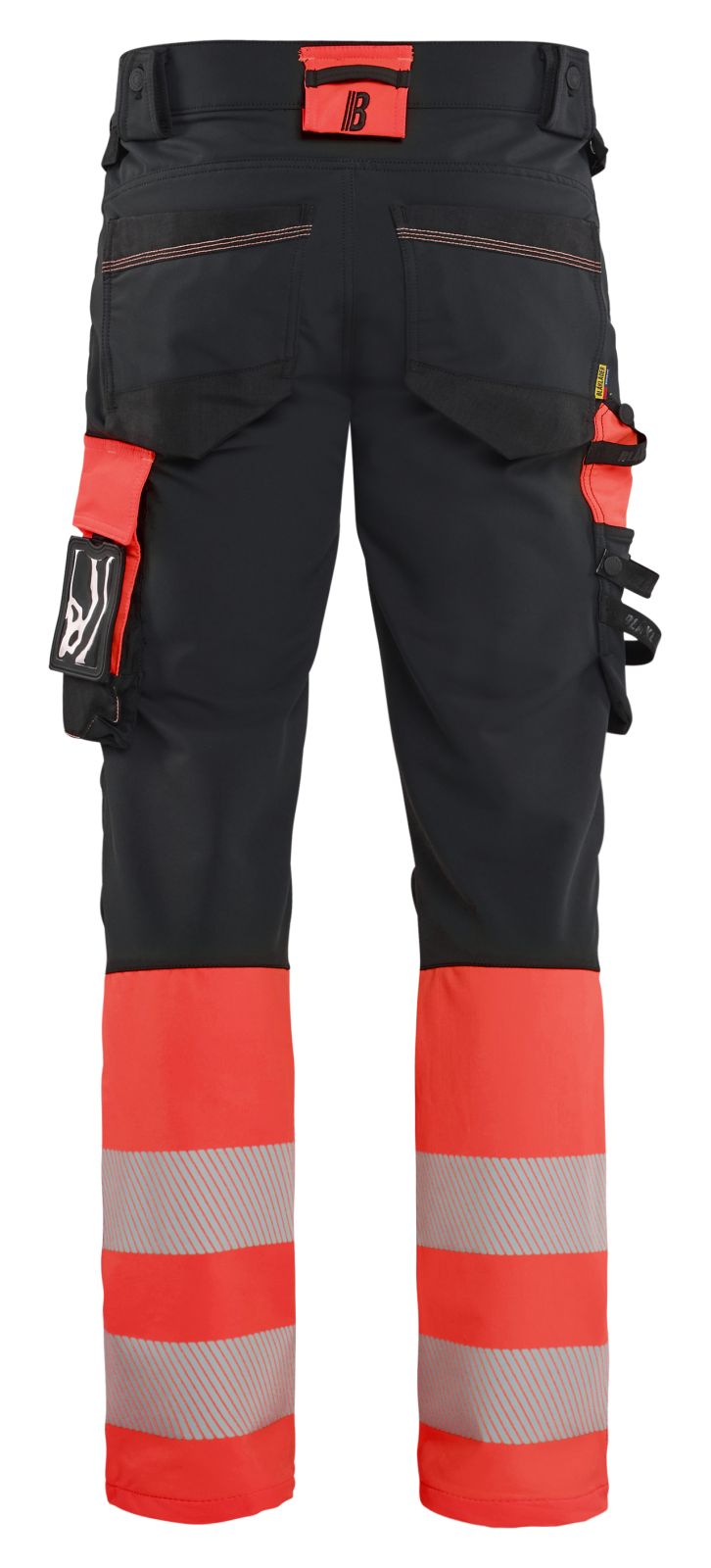 Blaklader High vis Werkbroeken 11261648 4-weg stretch HiVis zwart-fluo rood(9955)