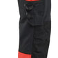 Blaklader High Vis Werkbroeken 11261648 4-weg stretch HiVis zwart-fluo rood(9955)