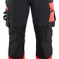 Blaklader High Vis Werkbroeken 11261648 4-weg stretch HiVis zwart-fluo rood(9955)