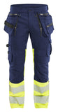 Blaklader High Vis Werkbroeken 11301149 HiVis stretch marineblauw-fluo geel(8933)