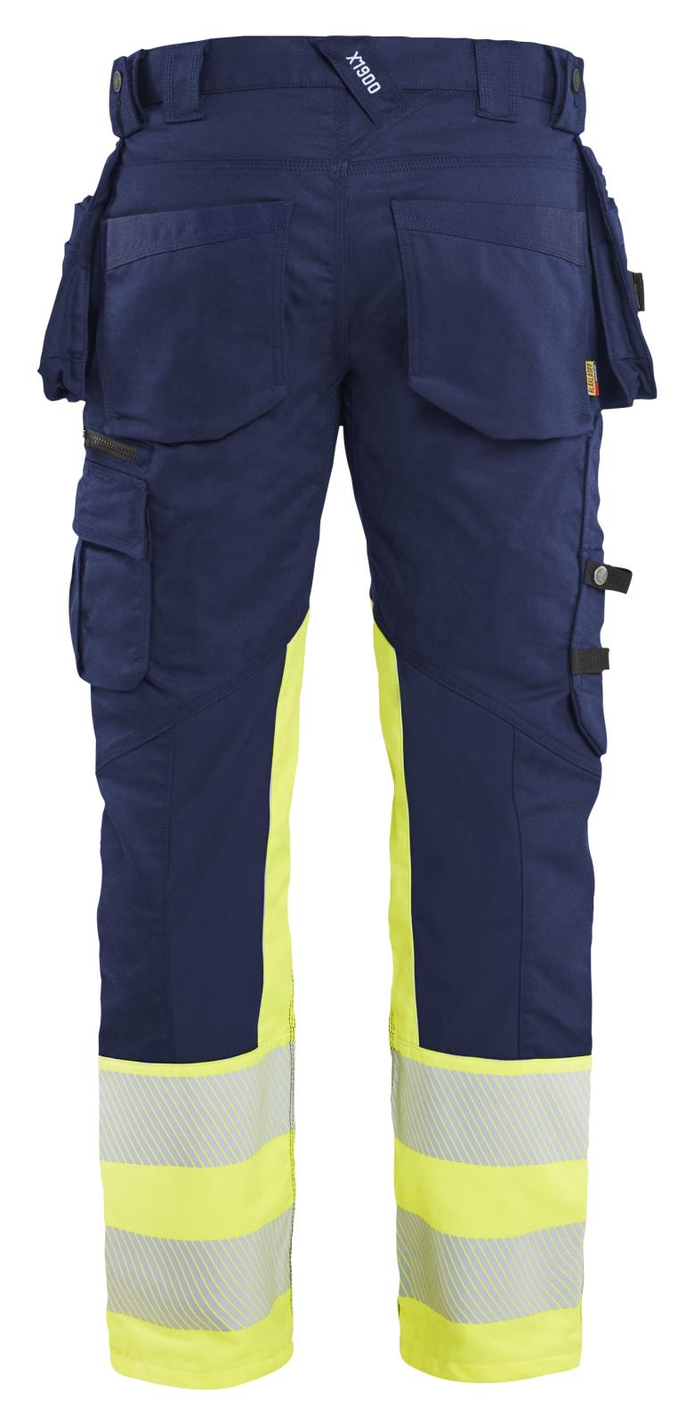 Blaklader High Vis Werkbroeken 11301149 HiVis stretch marineblauw-fluo geel(8933)