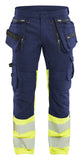 Blaklader High Vis Werkbroeken 11301149 HiVis stretch marineblauw-fluo geel(8933)