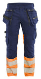 Blaklader High Vis Werkbroeken 11301149 HiVis stretch marineblauw-oranje(8953)