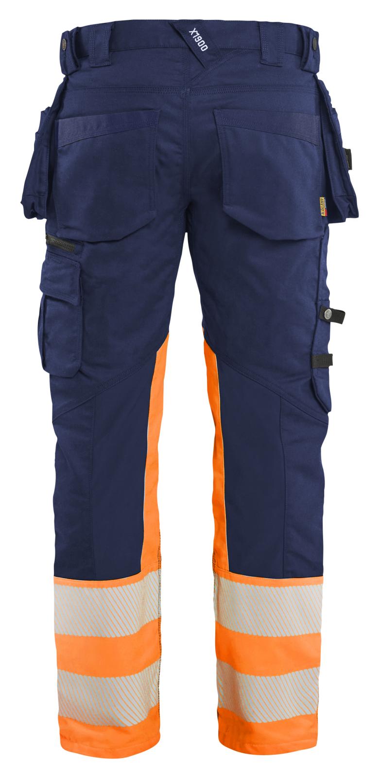 Blaklader High Vis Werkbroeken 11301149 HiVis stretch marineblauw-oranje(8953)
