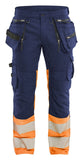 Blaklader High vis Werkbroeken 11301149 HiVis stretch marineblauw-oranje(8953)