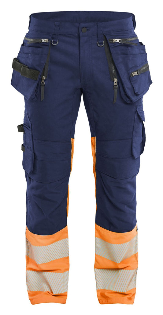 Blaklader High Vis Werkbroeken 11301149 HiVis stretch marineblauw-oranje(8953)