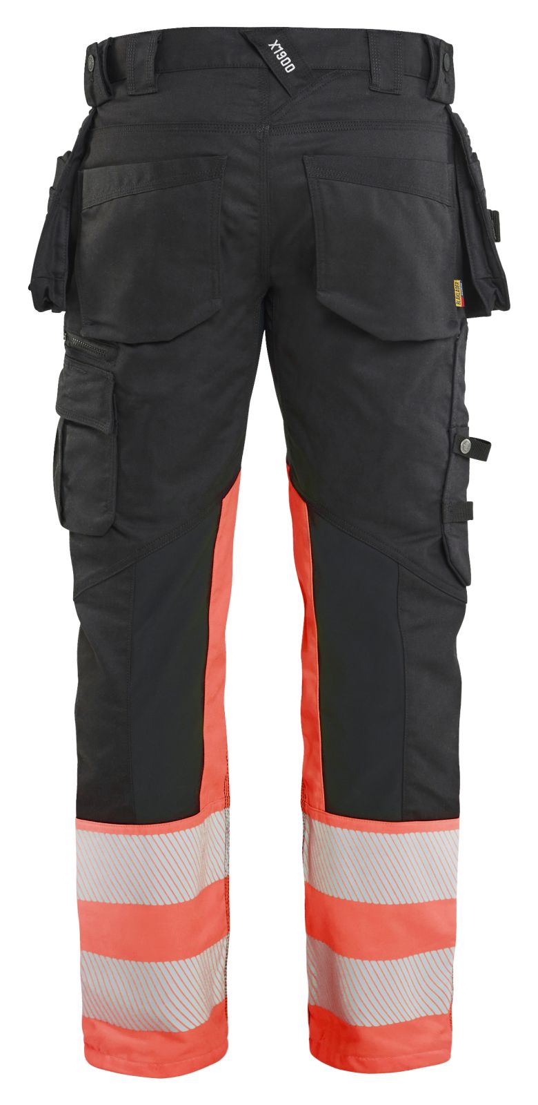 Blaklader High vis Werkbroeken 11301149 HiVis stretch zwart-fluo rood(9955)