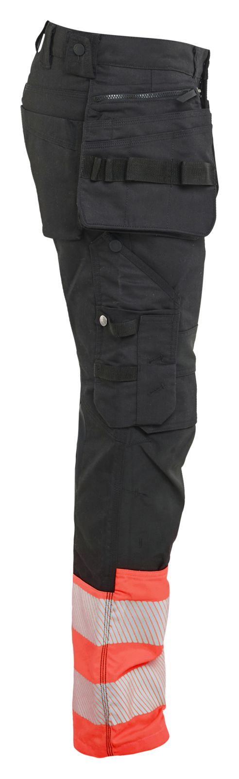 Blaklader High Vis Werkbroeken 11301149 HiVis stretch zwart-fluo rood(9955)