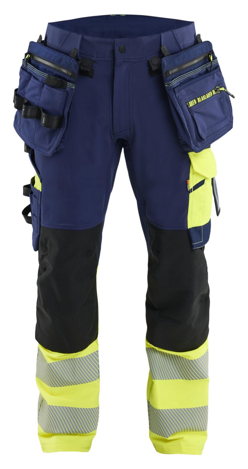 Blaklader High vis ToolRig Werkbroeken 11451648 4-weg stretch HiVis marineblauw-fluo geel(8933)