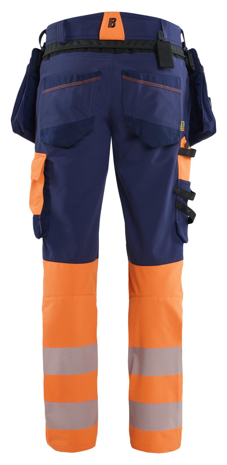 Blaklader High vis ToolRig Werkbroeken 11451648 4-weg stretch HiVis marineblauw-oranje(8953)